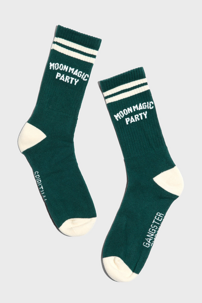 MOON PARTY CREW SOCK EVERGREEN