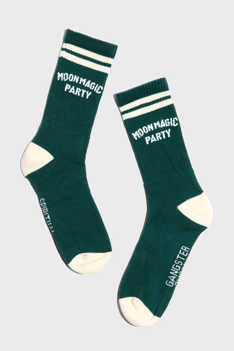 MOON PARTY CREW SOCK EVERGREEN