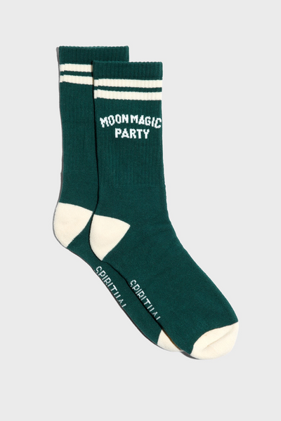 MOON PARTY CREW SOCK EVERGREEN