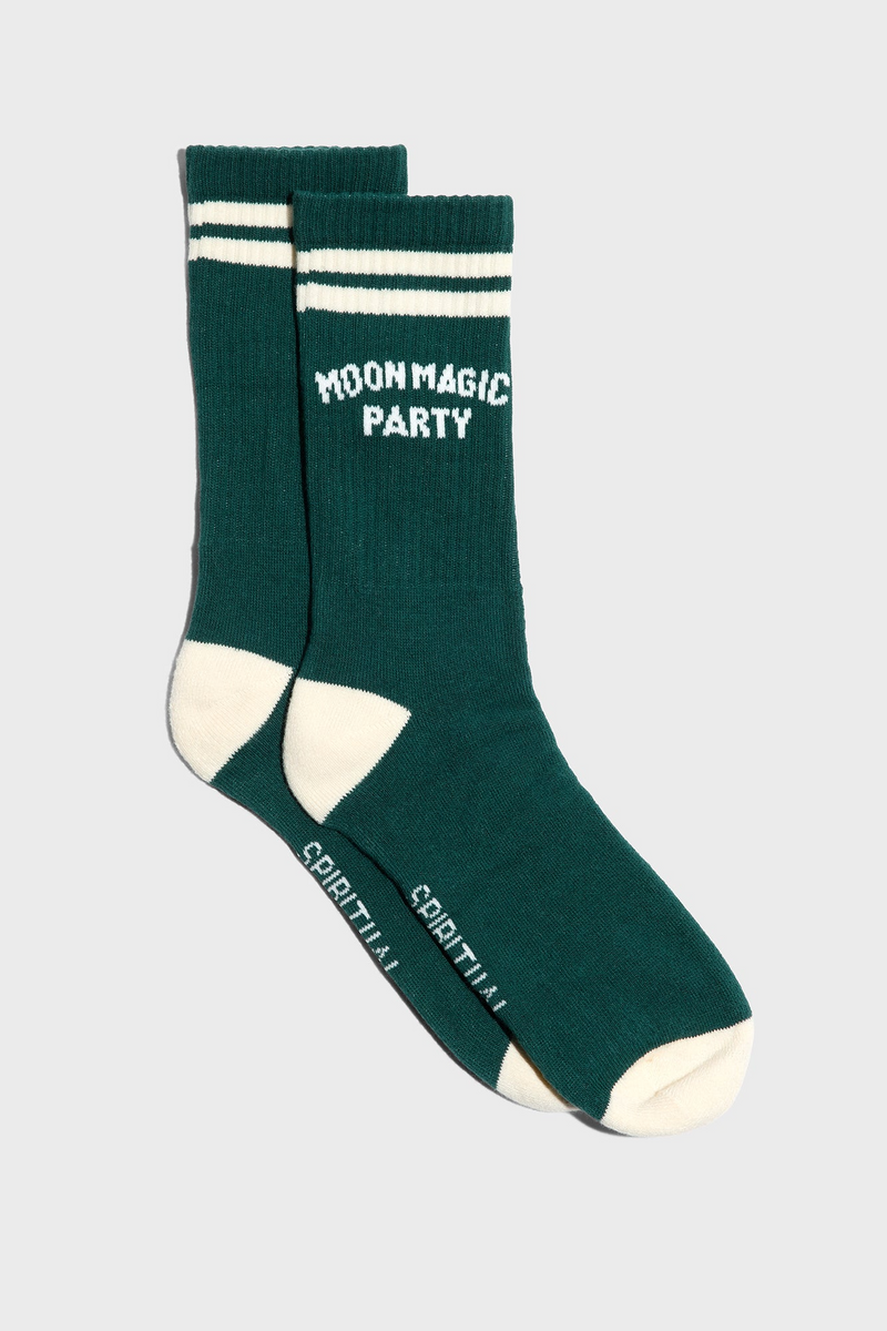 MOON PARTY CREW SOCK EVERGREEN