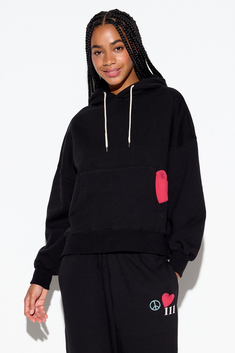 POWER OF LOVE MALIBU HOODIE BLACK