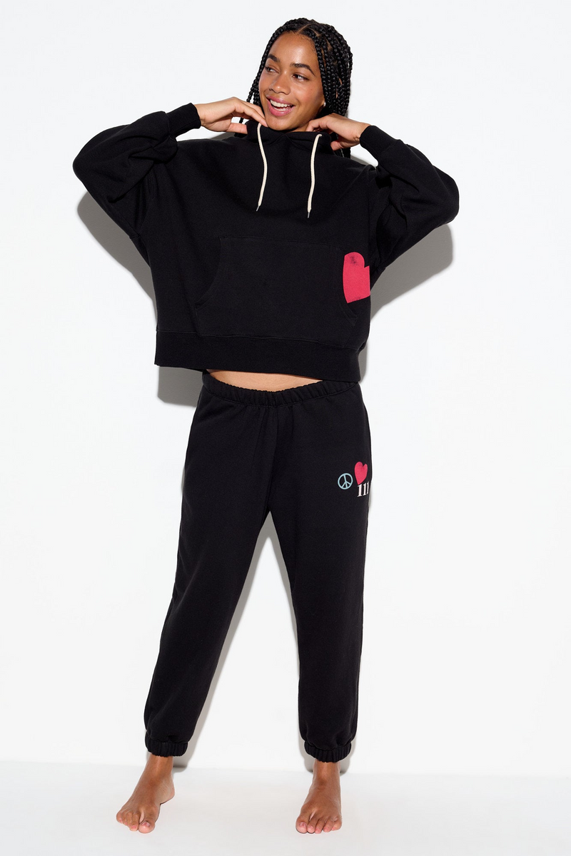 POWER OF LOVE MALIBU HOODIE BLACK