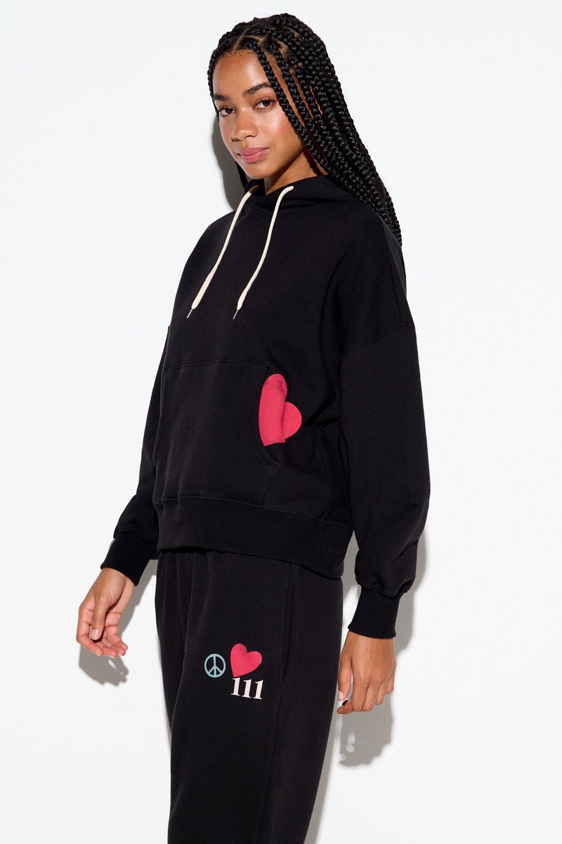 POWER OF LOVE MALIBU HOODIE BLACK