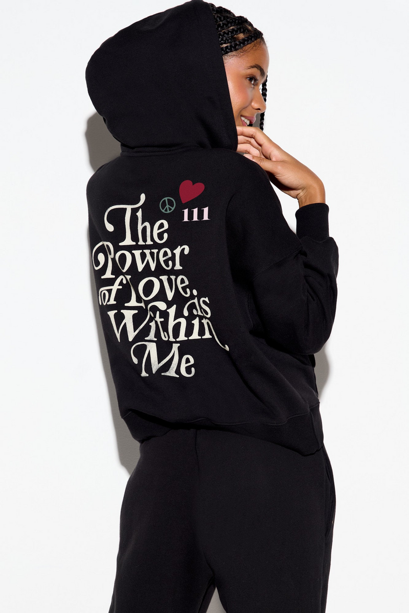 POWER OF LOVE MALIBU HOODIE BLACK