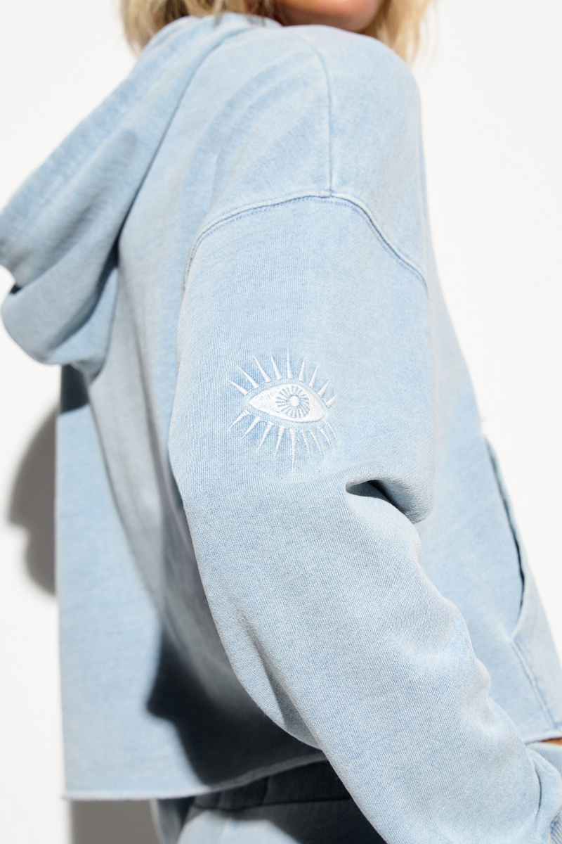 ICON DEMI HOODIE BLEACHED DENIM