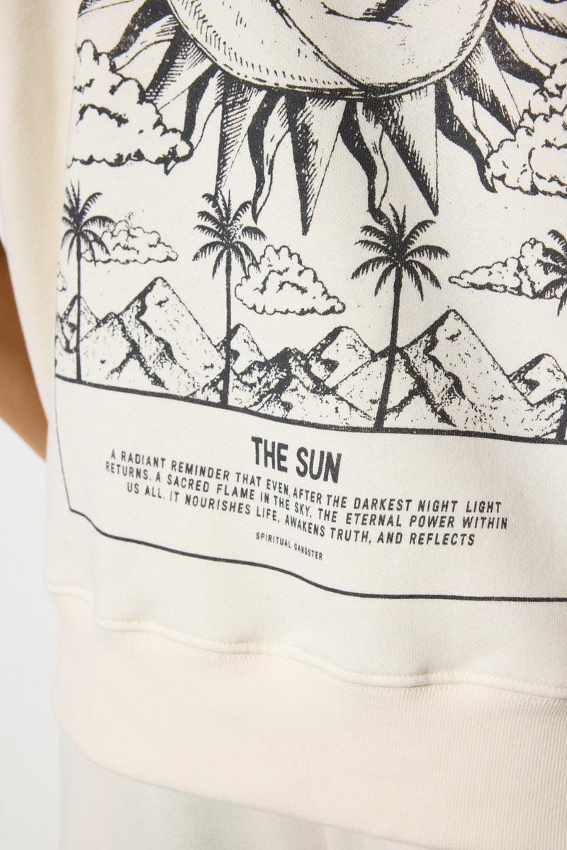 POWER OF SUN OCEAN Sleeveless HOODIE - VINTAGE WHITE