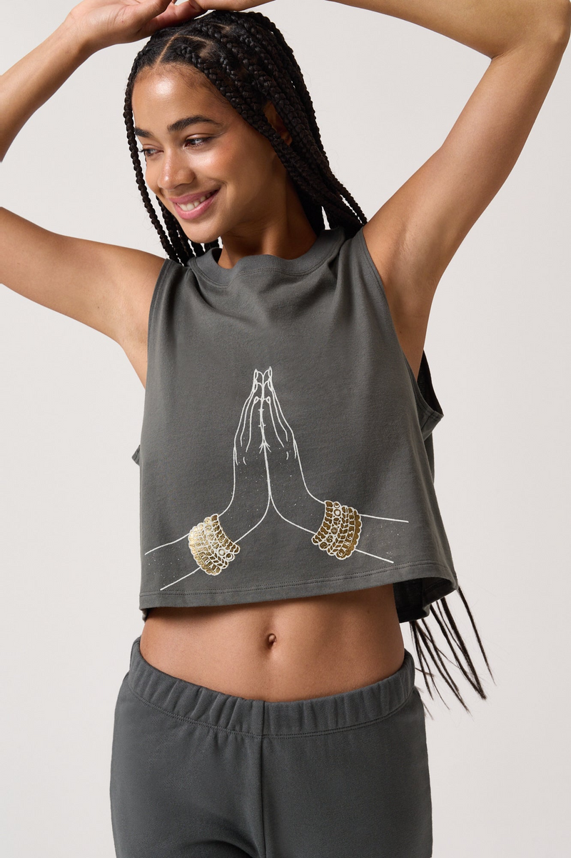 SACRED PEACE SPIRIT TANK VINTAGE BLACK