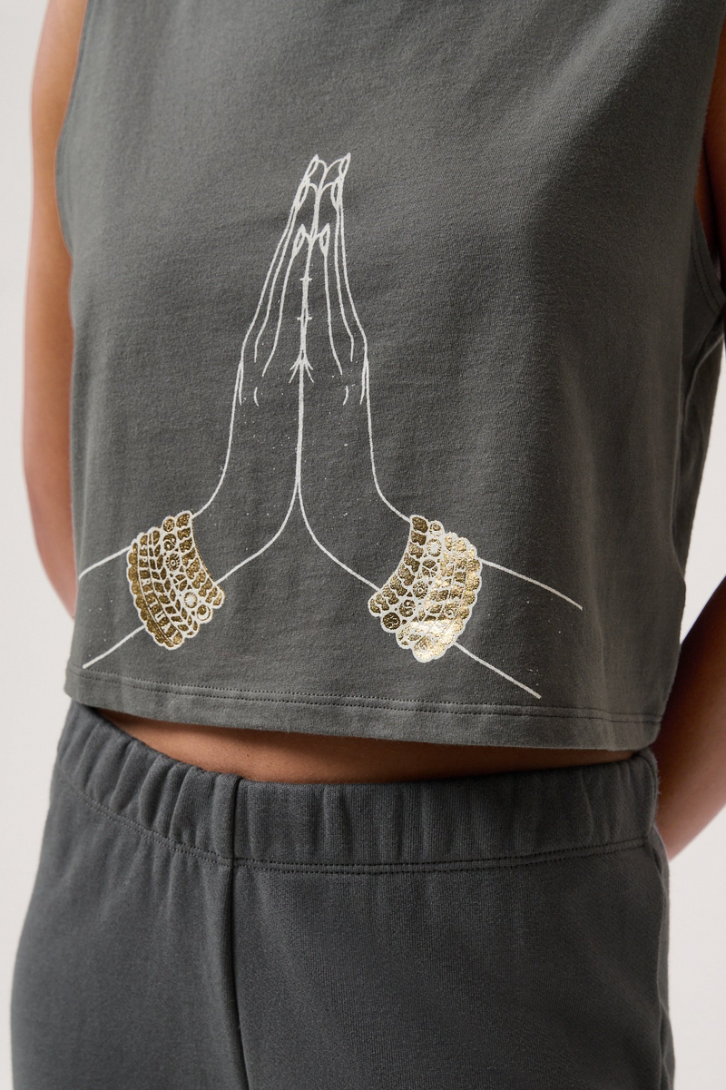 SACRED PEACE SPIRIT TANK VINTAGE BLACK