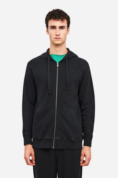 Men PIQUET FLEECE FULLZIP - VINTAGE BLACK