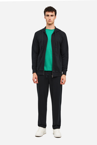 Men PIQUET FLEECE FULLZIP - VINTAGE BLACK