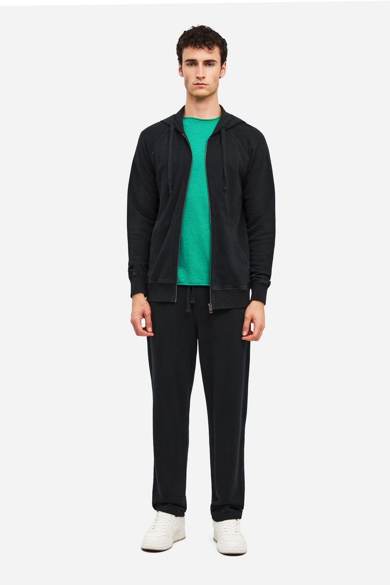 Men PIQUET FLEECE FULLZIP - VINTAGE BLACK