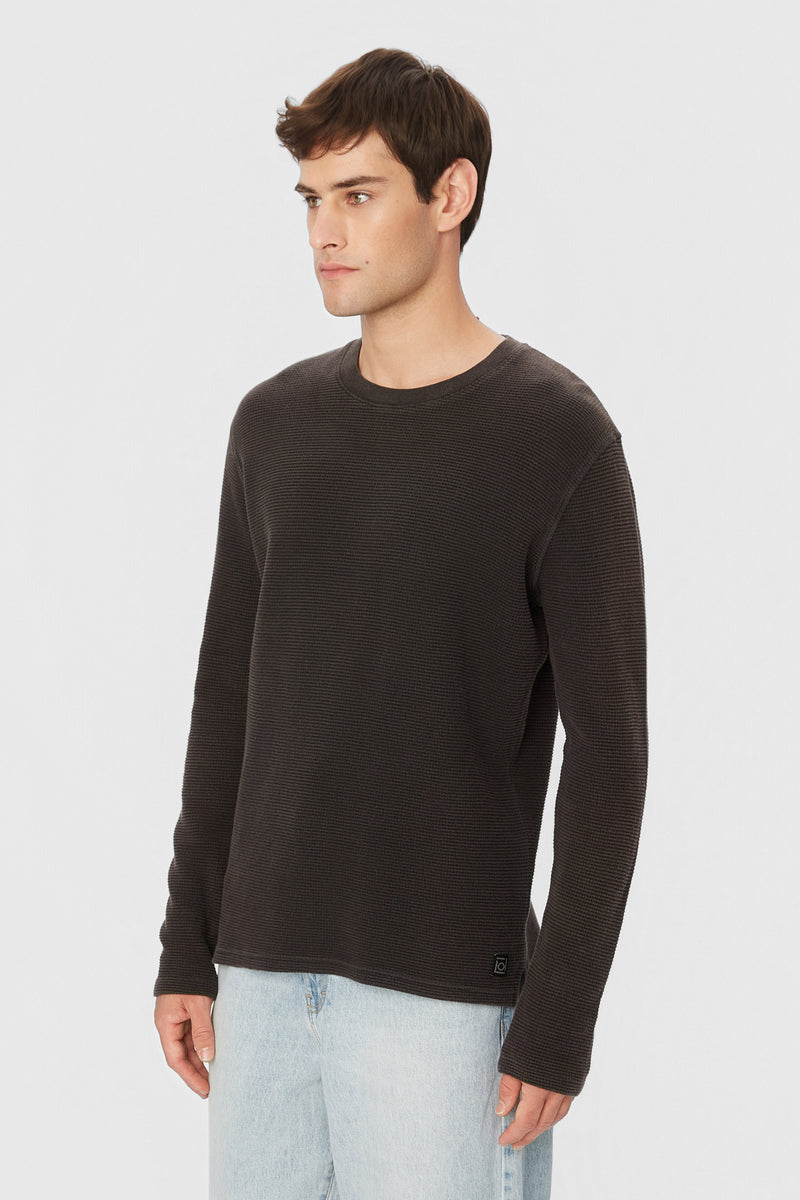 WAFFLE LONGSLEEVE - VINTAGE BLACK