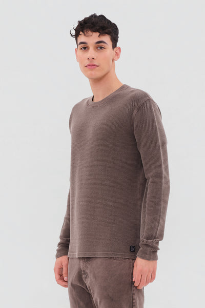 WAFFLE LONGSLEEVE - VINTAGE MOCHA