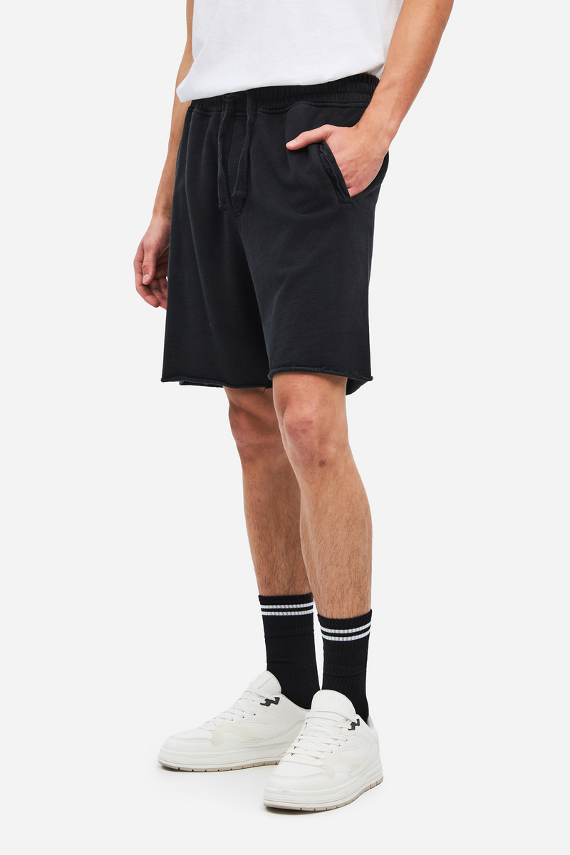 RAW EDGES SWEATBERMUDA - VINTAGE BLACK