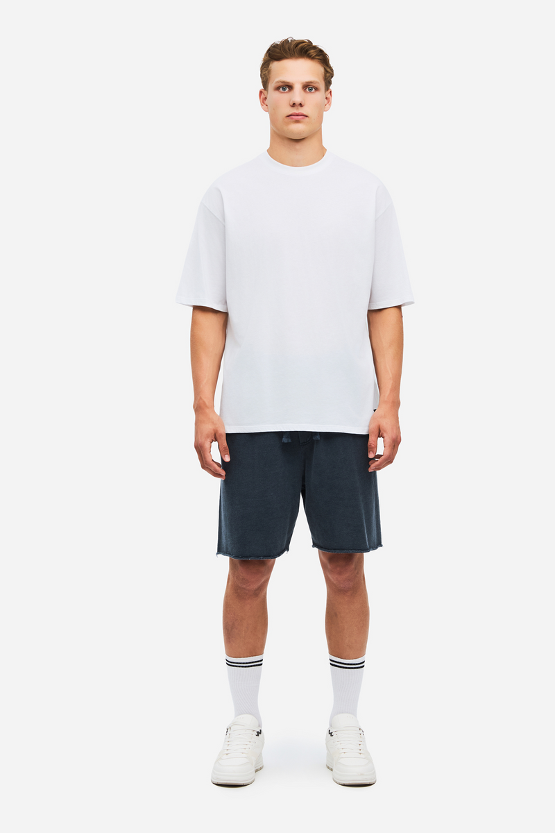 RAW EDGES SWEATBERMUDA - VINTAGE BLUE