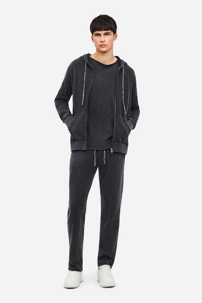 Men RAW CUT SWEATPANTS - VINTAGE BLACK