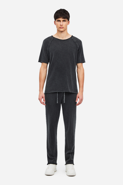 Men RAW CUT SWEATPANTS - VINTAGE BLACK