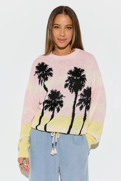 SUMMER SOUL VENICE SWEATER PINK TIE DYE