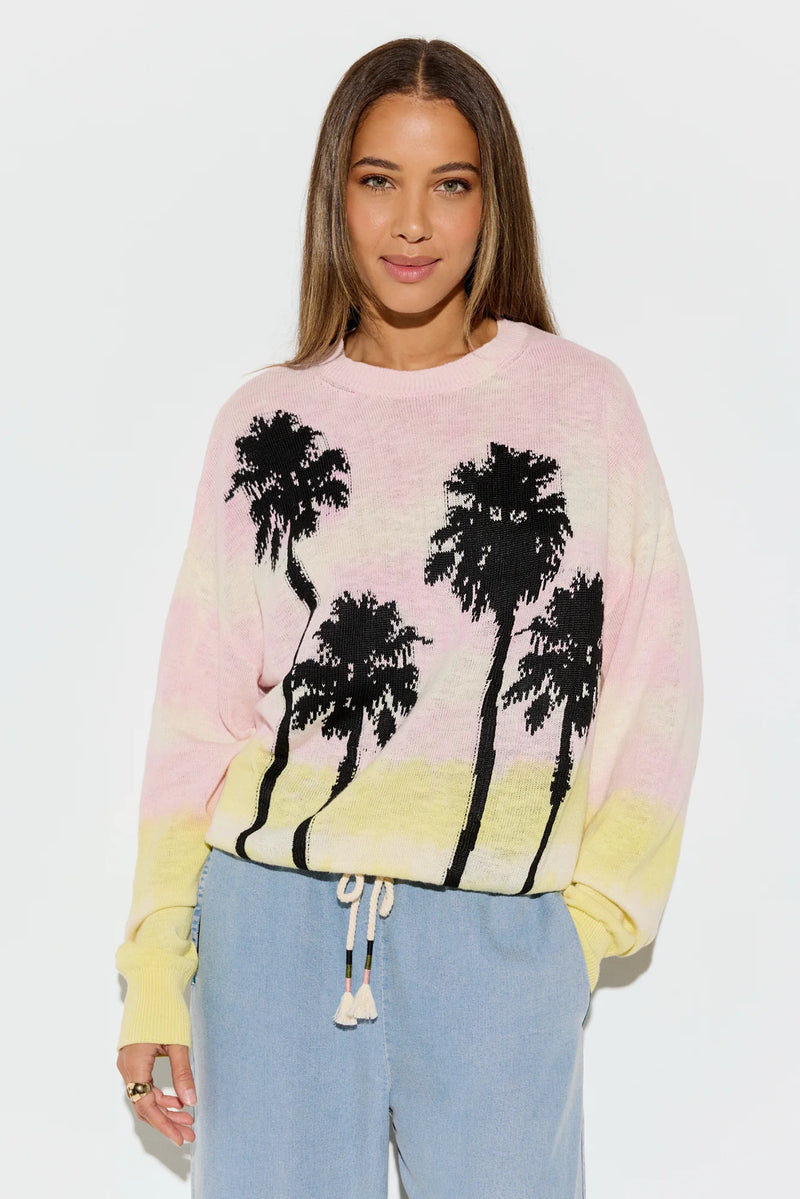 SUMMER SOUL VENICE SWEATER PINK TIE DYE