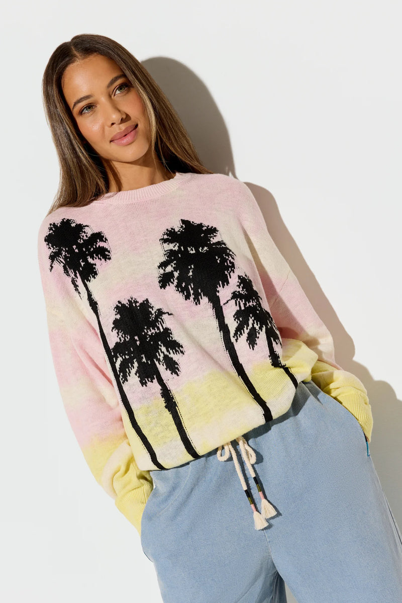 SUMMER SOUL VENICE SWEATER PINK TIE DYE