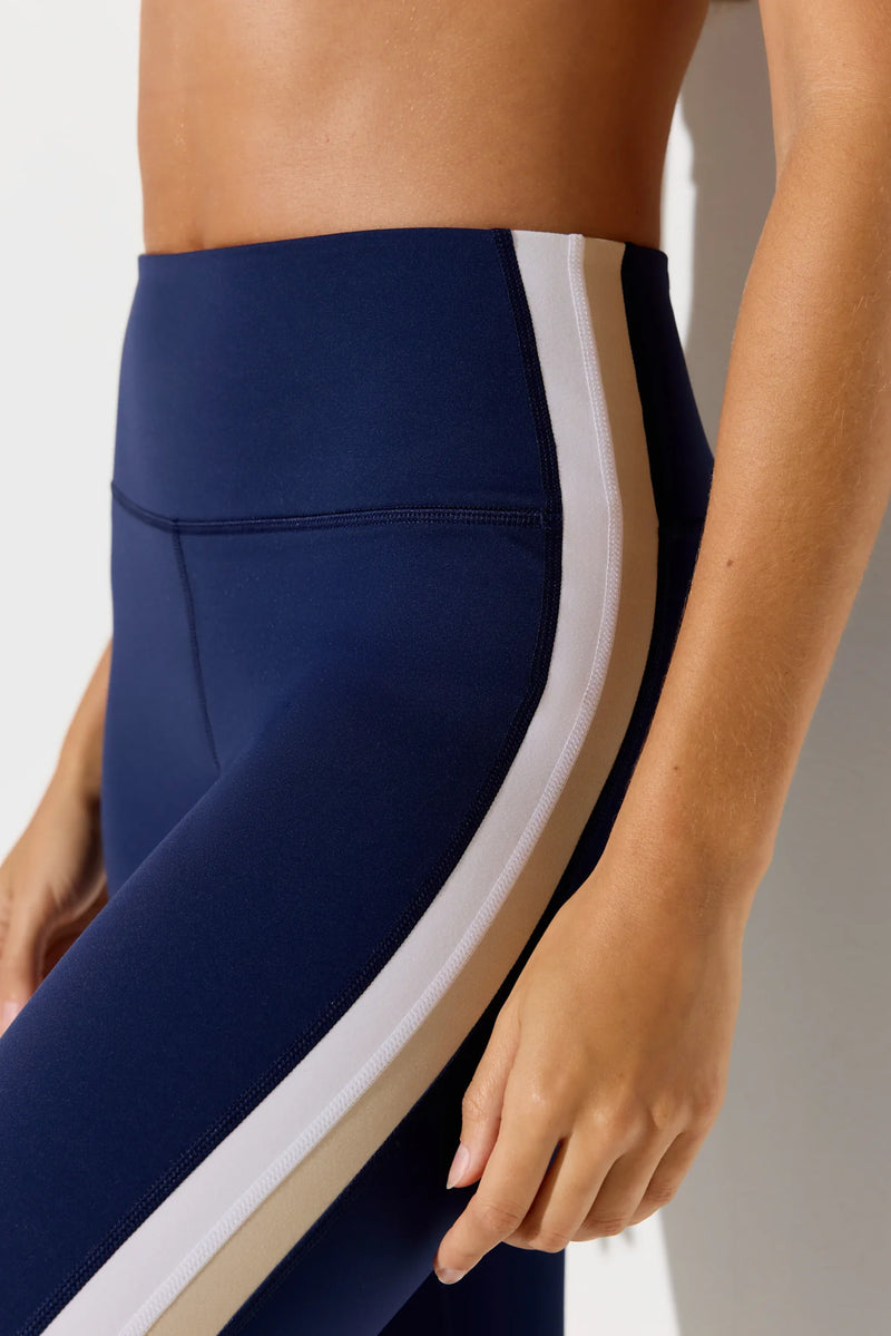 SAGE 7/8 HIGH WAIST LEGGING INDIGO/WHITE/BEACHWOOD