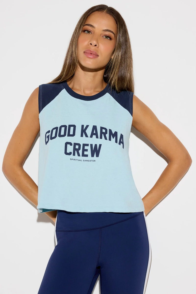 GOOD KARMA RALLY TANK PACIFIC BLUE