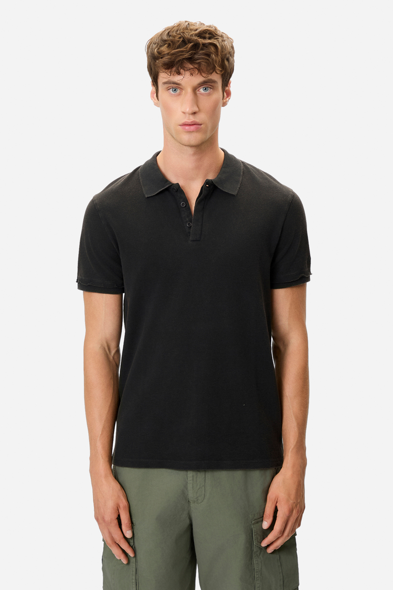 Piquet Polo T-Shirt - vintage black