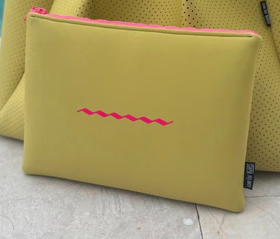 Wave Zipper Clutch - Mellow Yellow